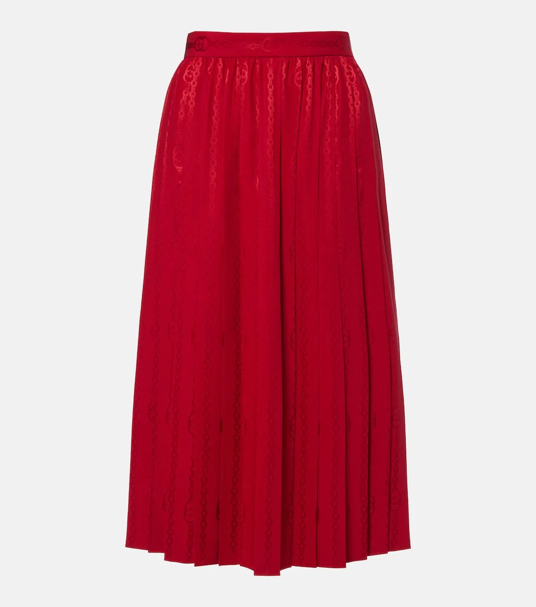 Gucci - Interlocking G silk jacquard midi skirt