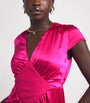 Pink Silk V-Neck Diva Maxi Dress