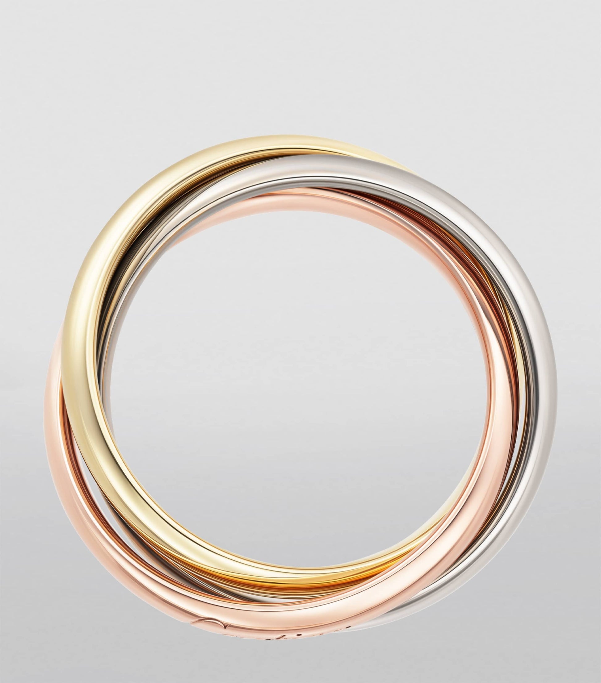 Cartier Large White, Rose and Yellow Gold Trinity Ring