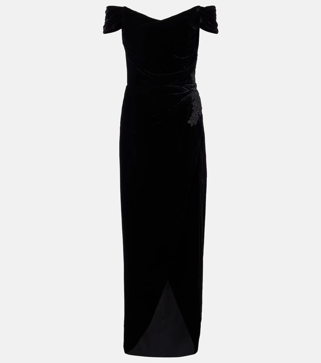 Costarellos - Embellished off-shoulder velvet gown