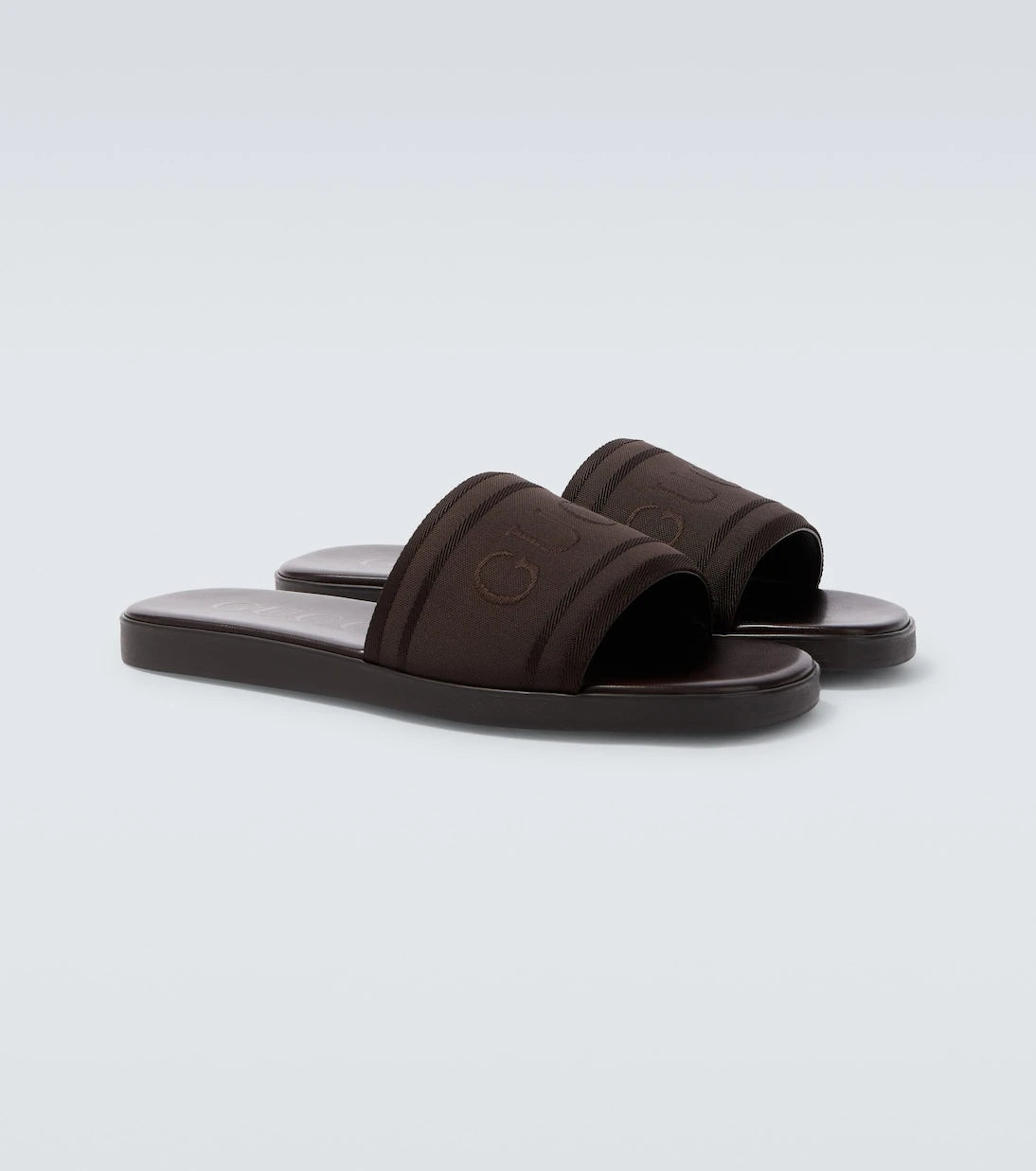 Gucci - Logo canvas and leather slides