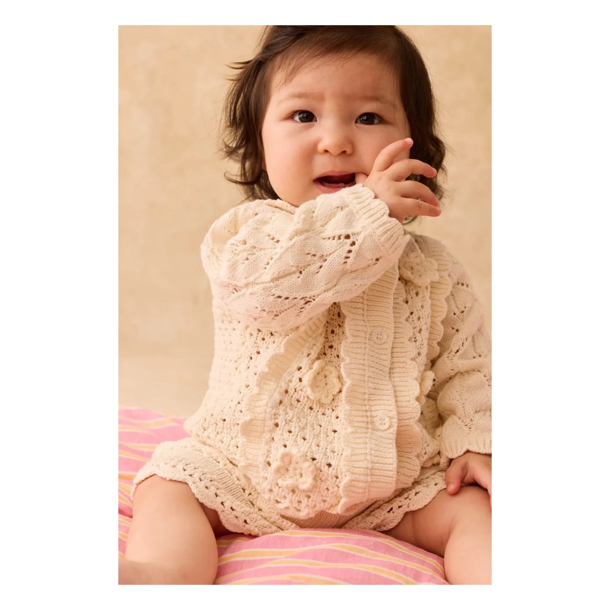 Louise Misha - Chai openwork vest | Cream