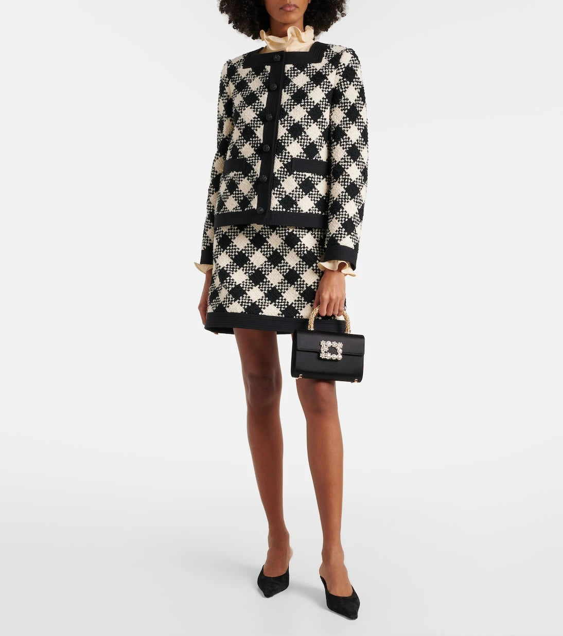 Roger Vivier - Jewel Efflorescence Mini satin top-handle bag