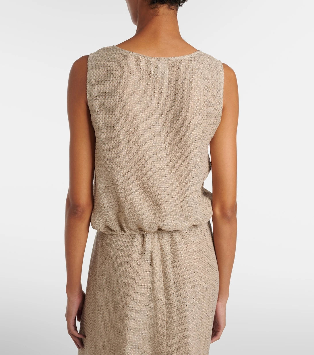Leset - Stella sequined linen-blend top