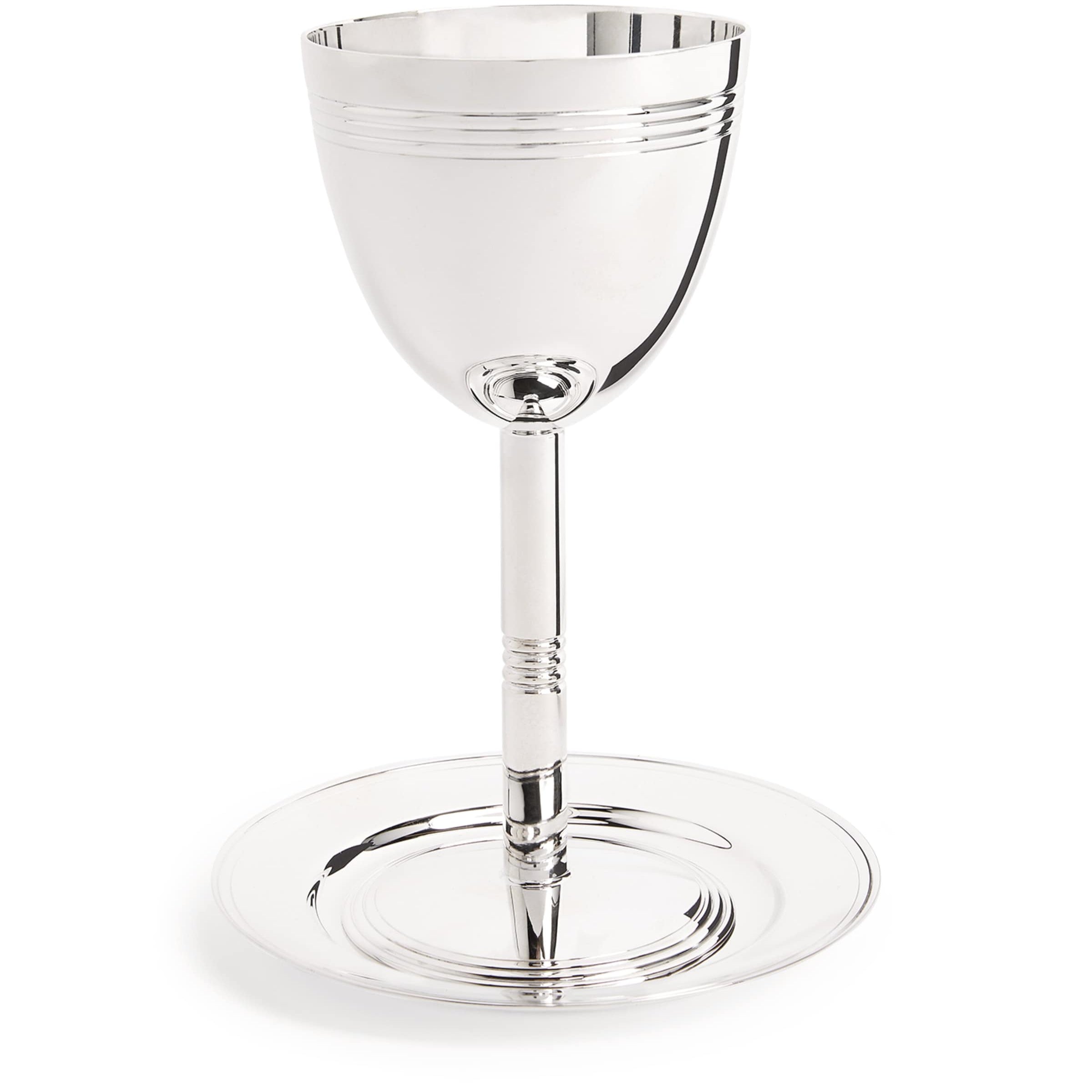 Christofle Silver-Plated Judaique Kiddush Cup and Saucer