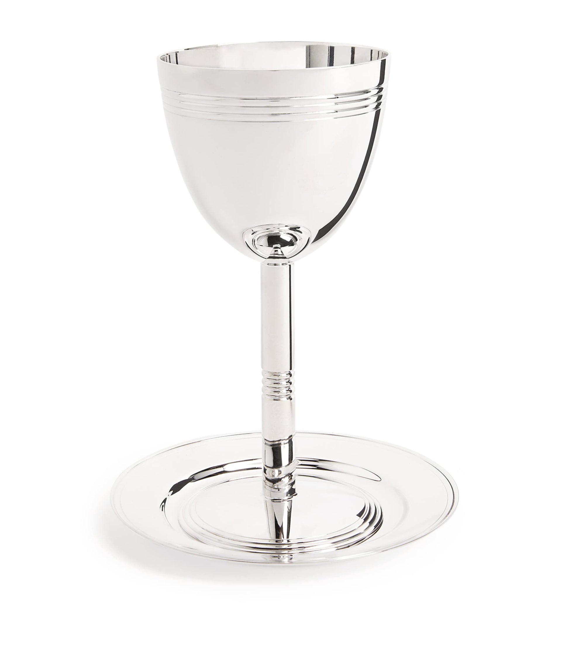 Christofle Silver-Plated Judaique Kiddush Cup and Saucer