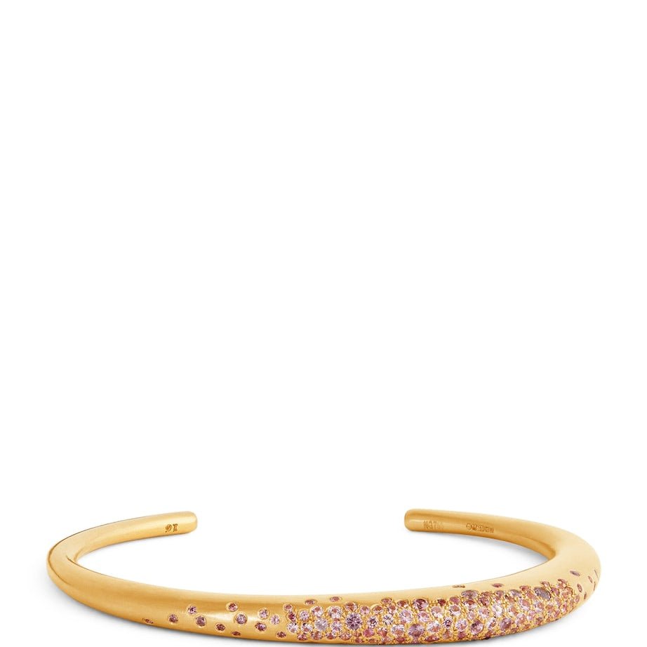 Thin Yellow Gold and Pink Sapphire My Muse Urban Bangle