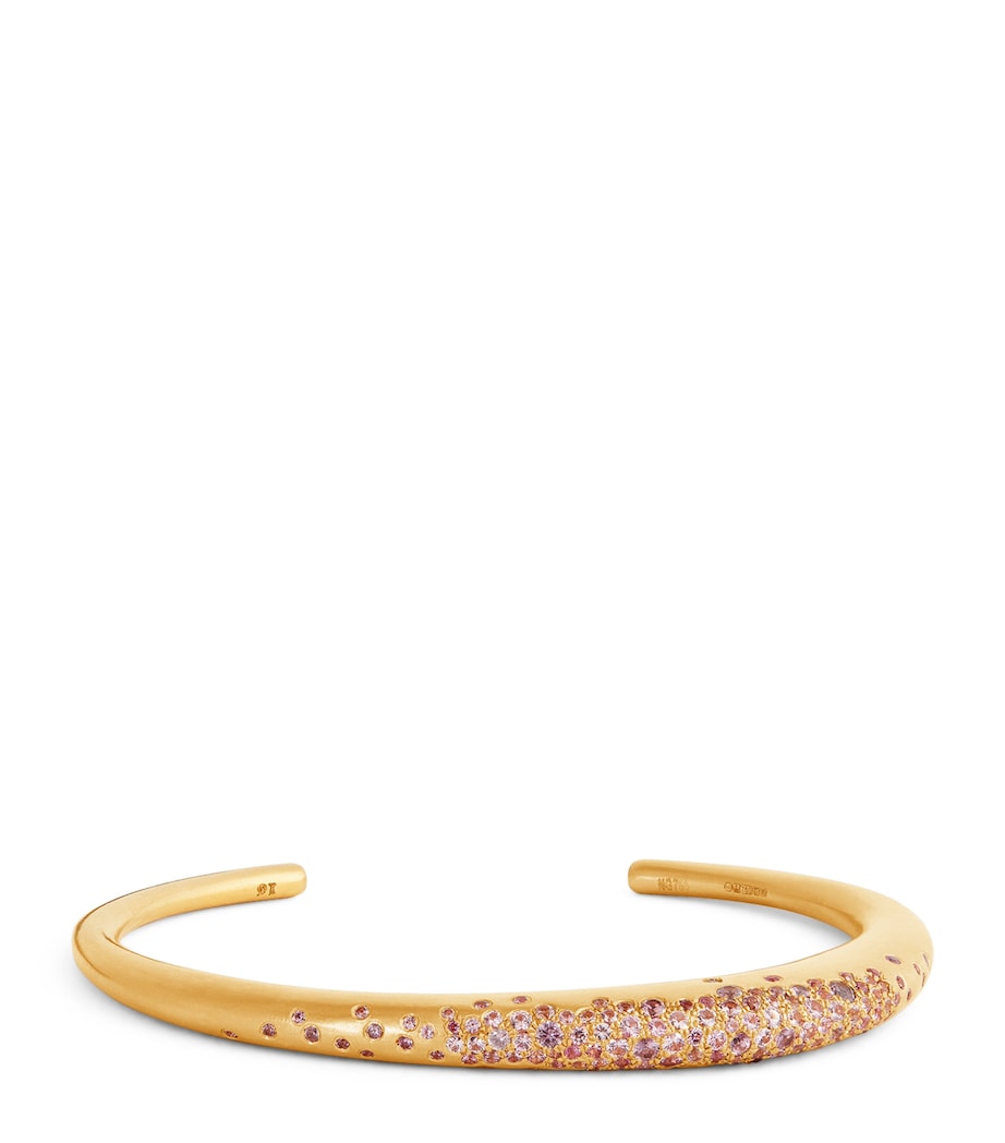 Thin Yellow Gold and Pink Sapphire My Muse Urban Bangle