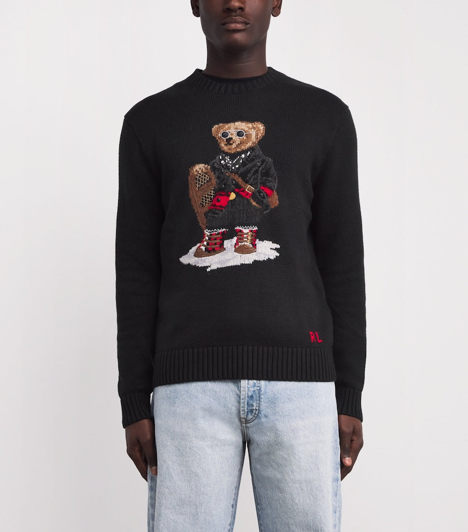 Polo Ralph Lauren Black Cotton-Cashmere Holiday Bear Sweater