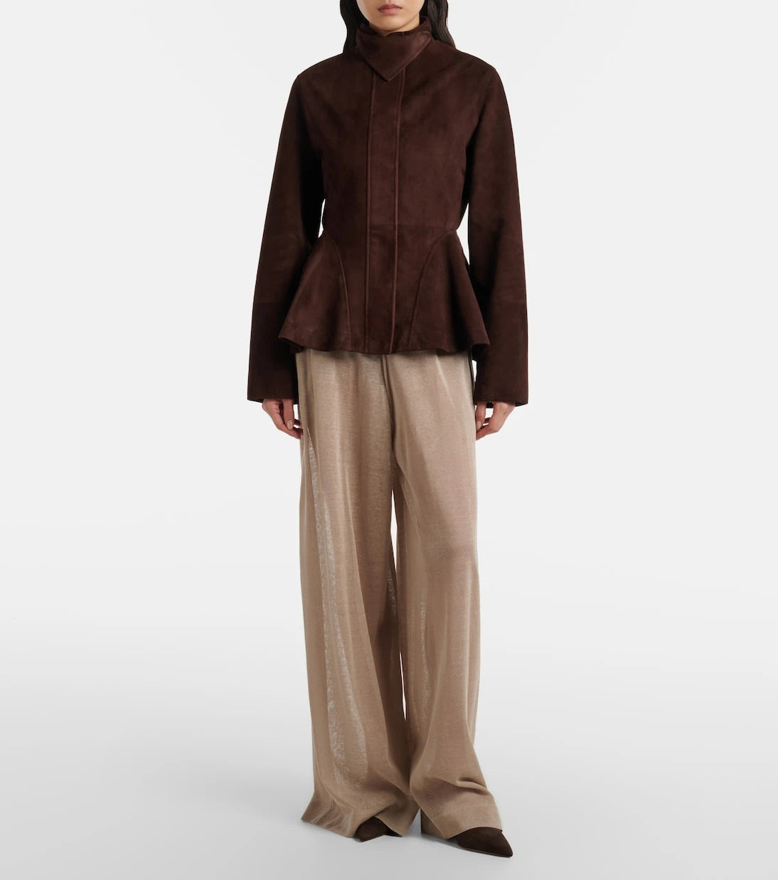Alaïa - Peplum suede jacket