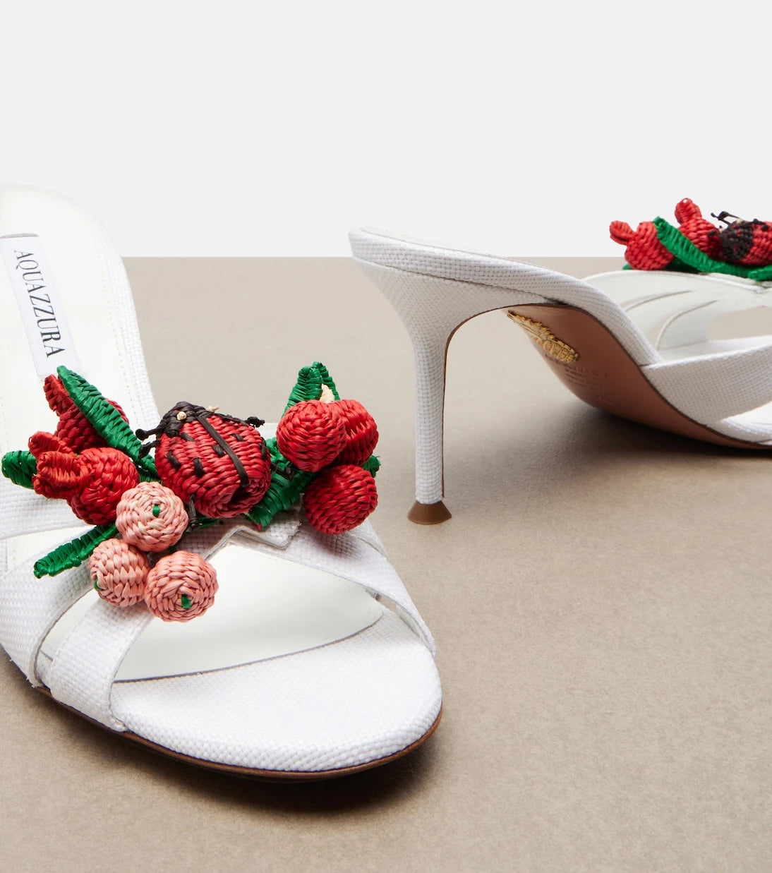 Aquazzura - Botanica raffia-effect mules