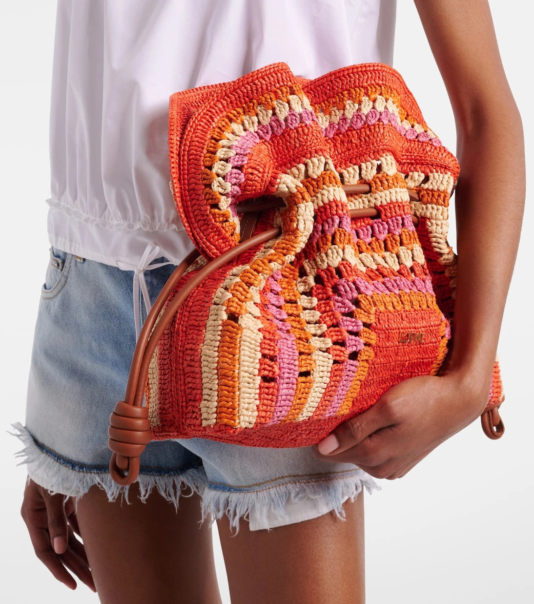 Loewe - Paula's Ibiza Flamenco Medium raffia clutch
