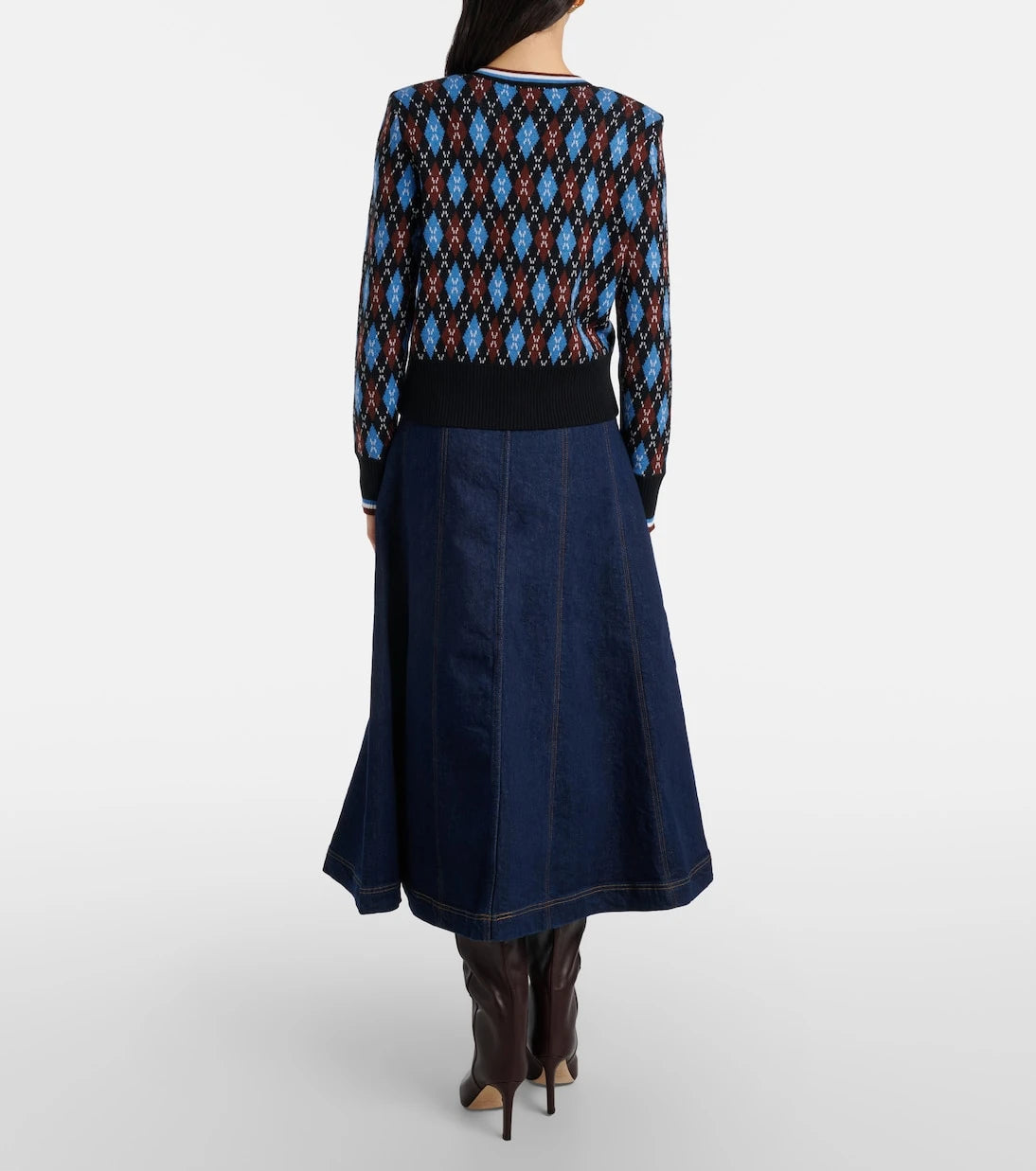 Veronica Beard - Alix denim midi skirt