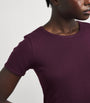 LESET Purple Slim Fit Pointelle T-Shirt