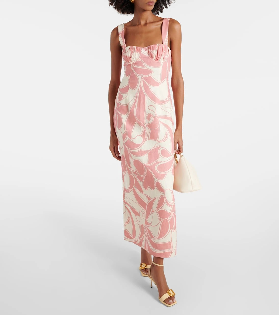 SIR - Belletto printed linen midi dress