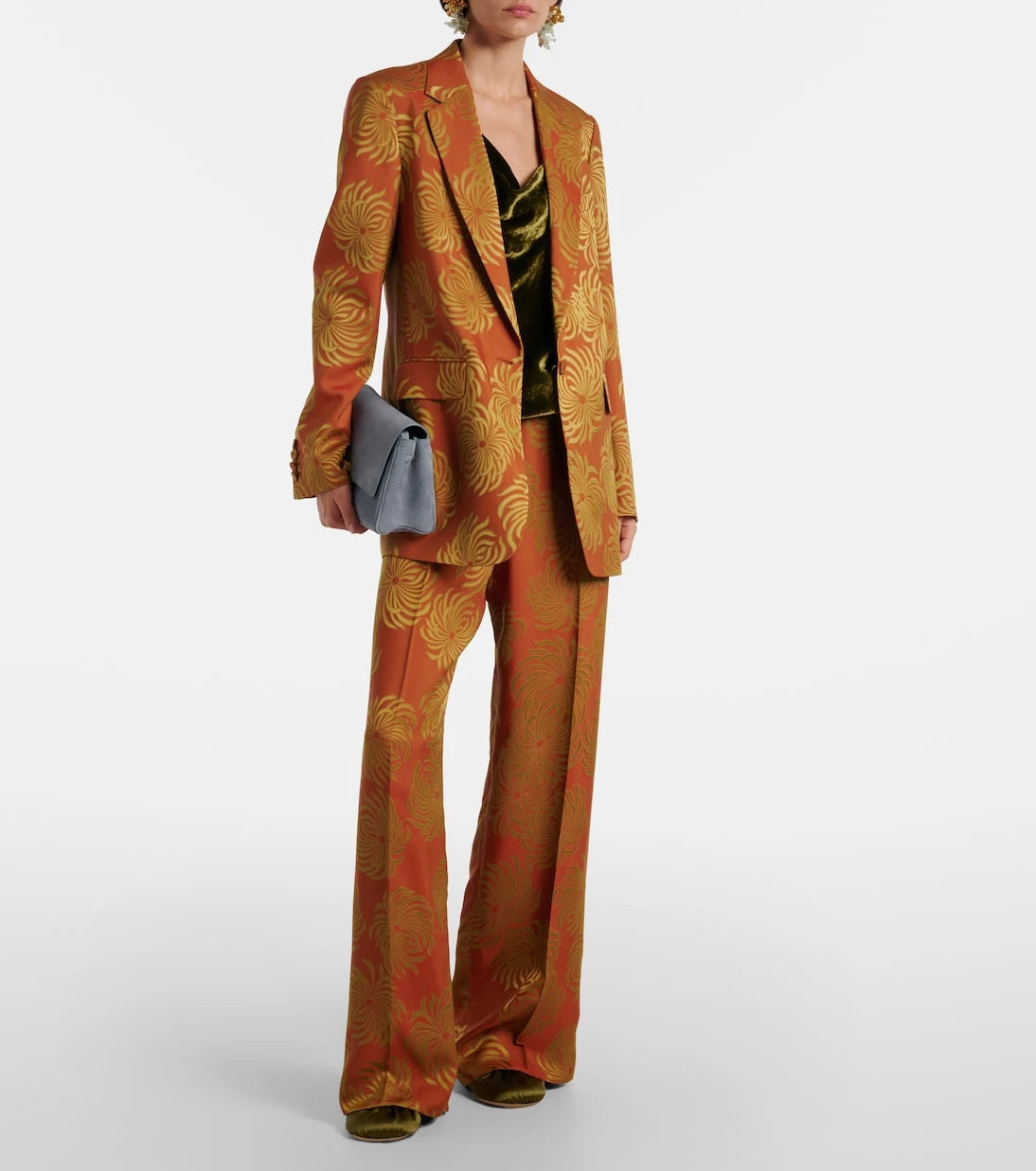 Dries Van Noten - سترة بليزر جاكار مزهرة