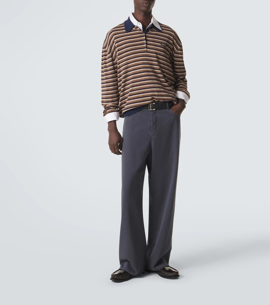 Miu Miu - Striped virgin wool polo sweater