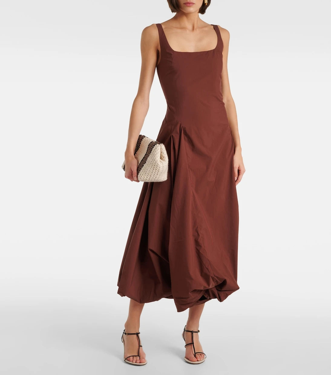 Simkhai - Olivia draped cotton-blend poplin midi dress