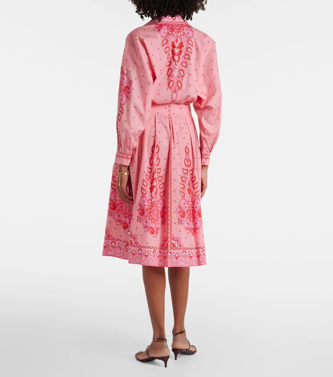 Etro - فستان ميدي من مزيج القطن المطبوع