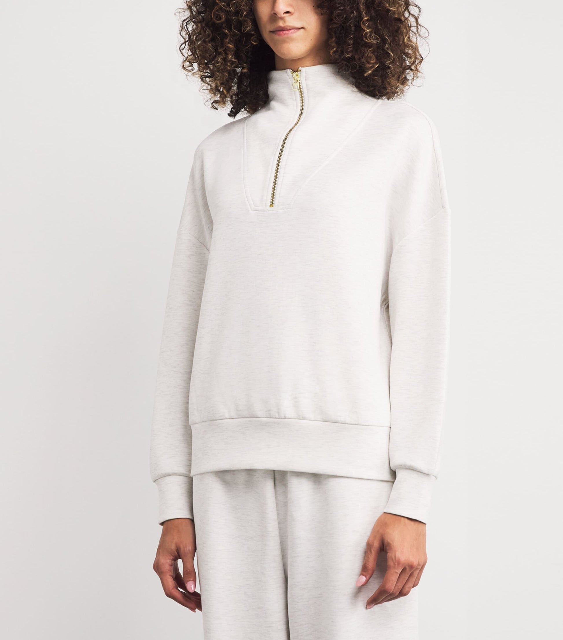 Ivory DoubleSoft Hawley Half-Zip Sweatshirt