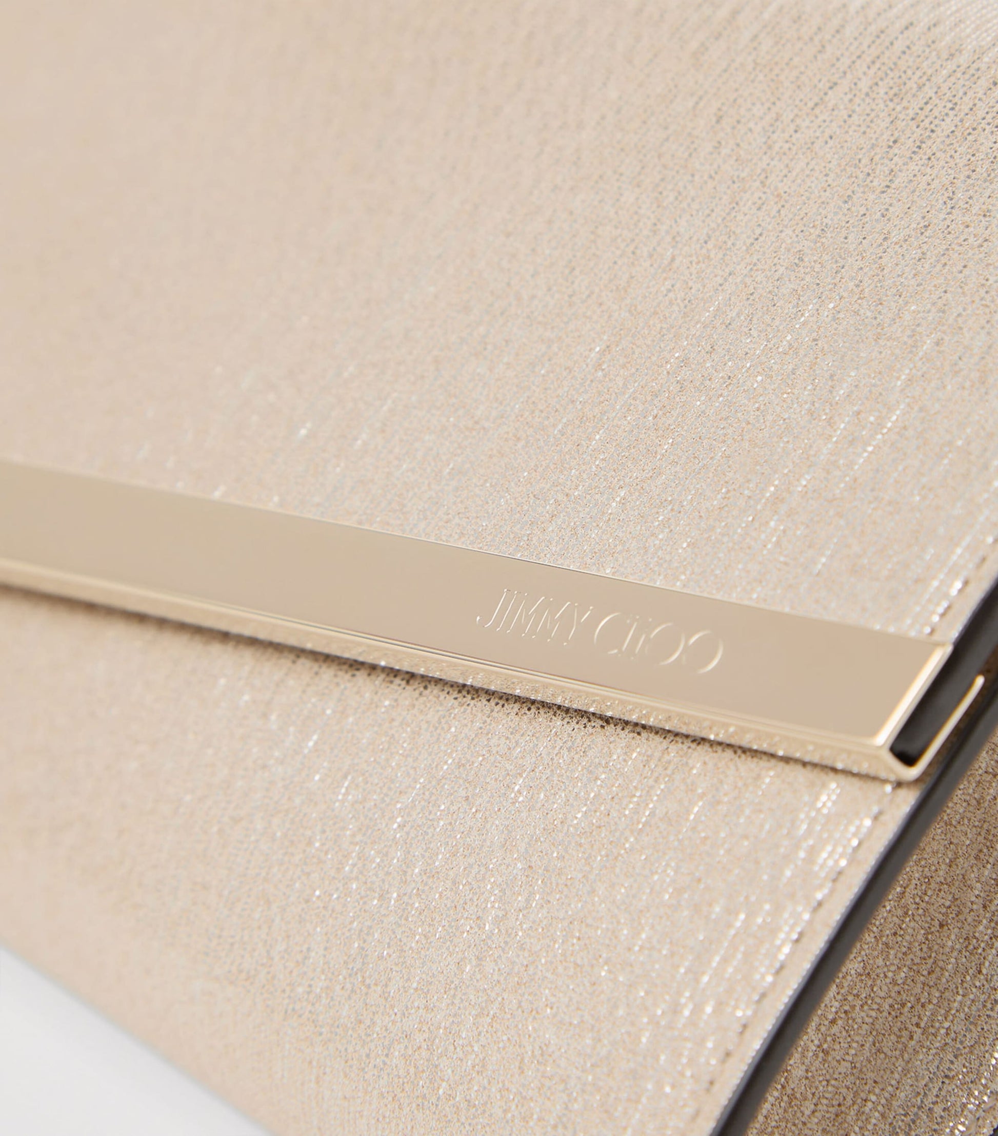 Jimmy Choo Gold Leather Emmie Clutch Bag