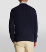 Navy Cotton Cable-Knit Sweater