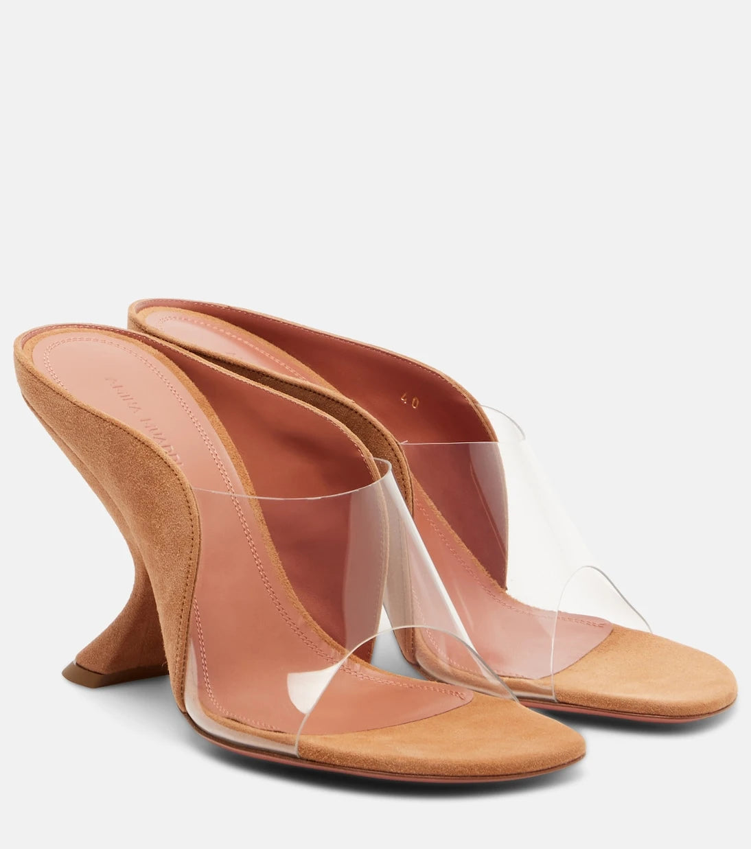 Amina Muaddi - Mackenzie PVC and suede mules