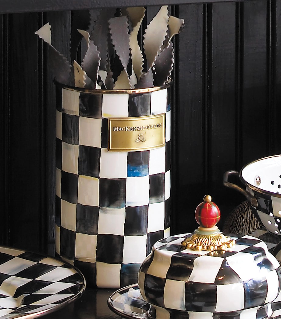 Courtly Check Enamel Utensil Holder