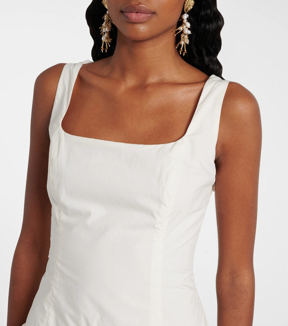 Faithfull - Gathered cotton poplin minidress