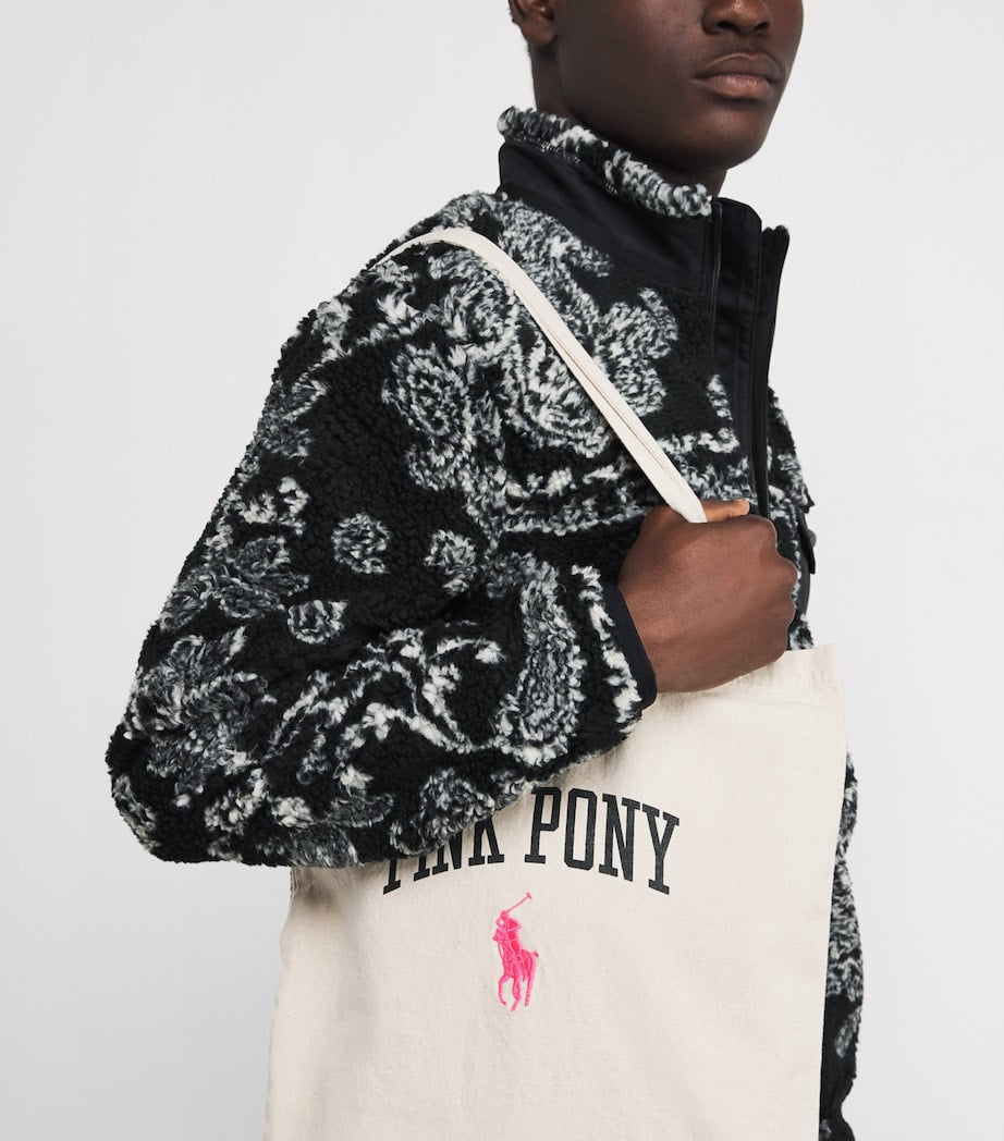 Canvas Pink Pony Shopper Tote Bag