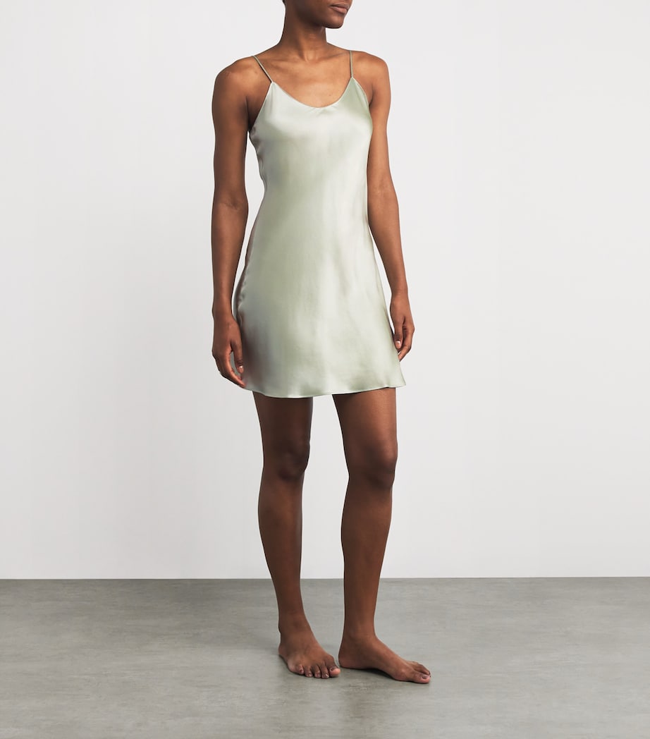 Blue Silk Venus Slip Nightdress