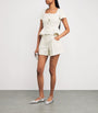 White Tweed Pleated Shorts