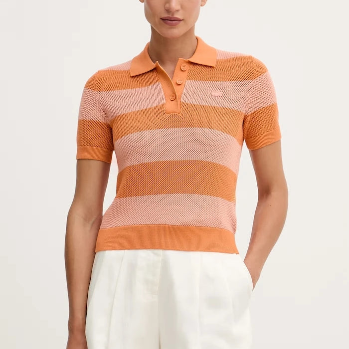 Lacoste тениска с яка дамска от памук