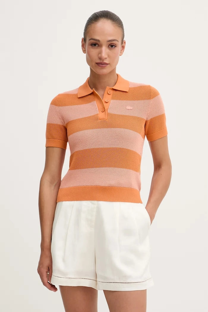 Lacoste тениска с яка дамска от памук