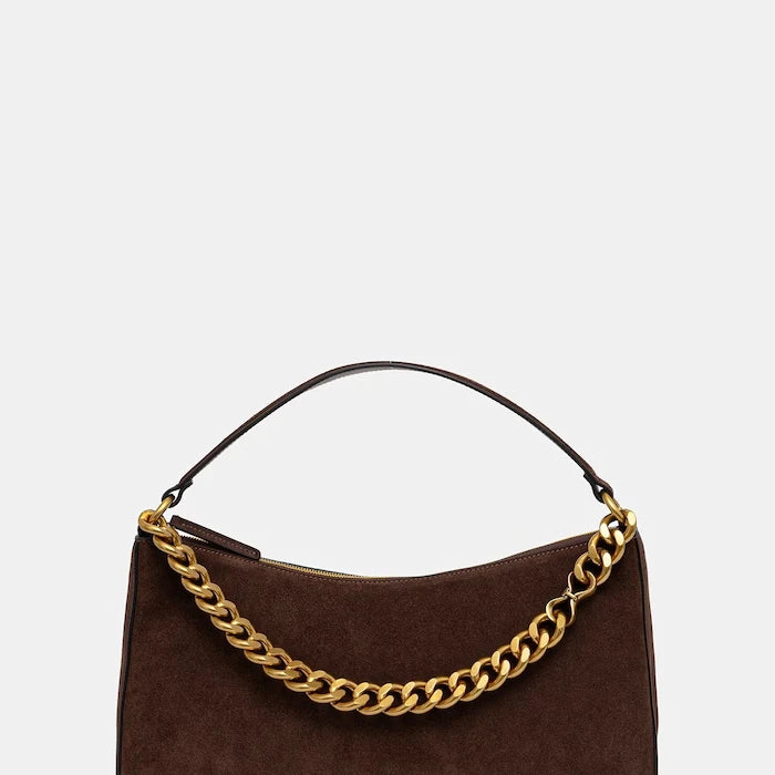 Twinset süet kadın hobo çanta
