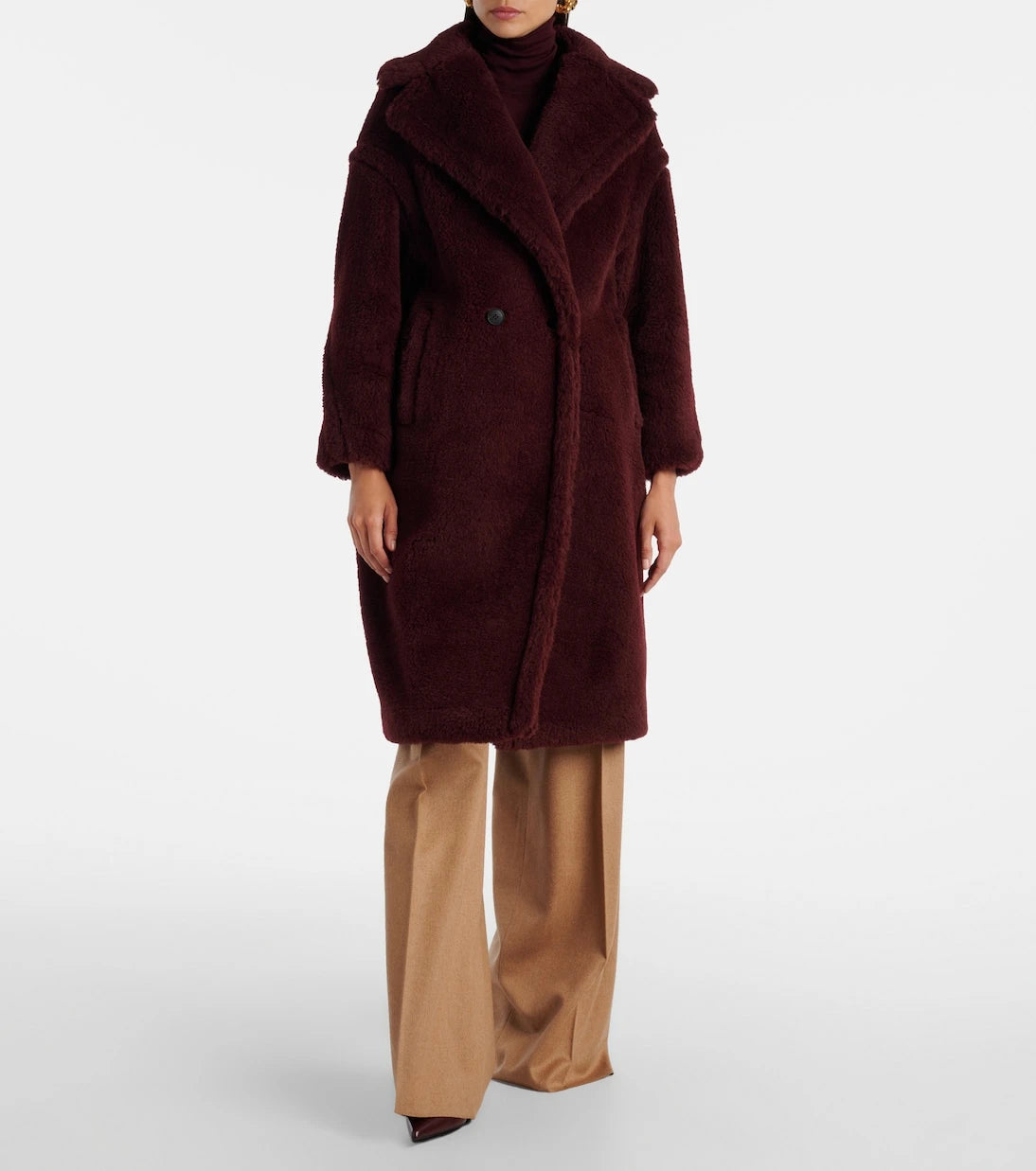 Max Mara - Teddy Bear Icon alpaca wool, wool, and silk coat