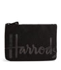 Harrods Black Medium Cotton Logo Pouch