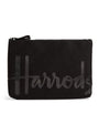 Harrods Black Medium Cotton Logo Pouch