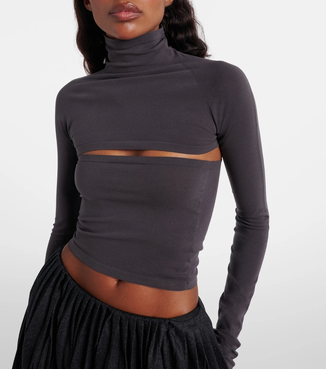 Alaïa - Second-Skin cropped cutout top