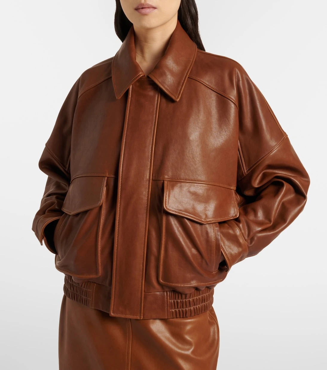 Nour Hammour - Runa leather bomber jacket