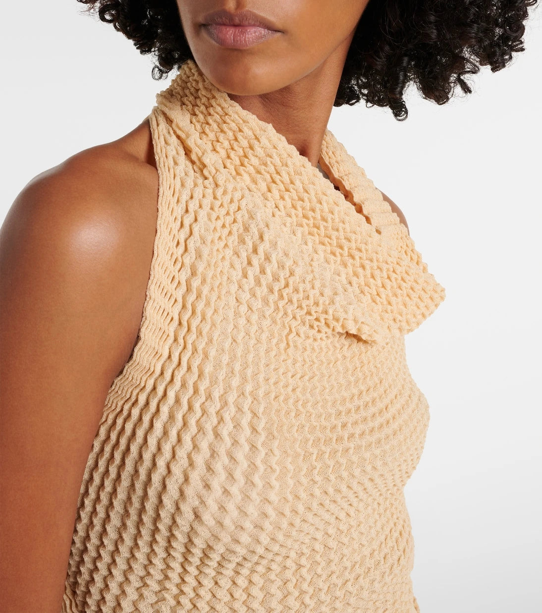 Victoria Beckham - Draped knitted cotton-blend crop top