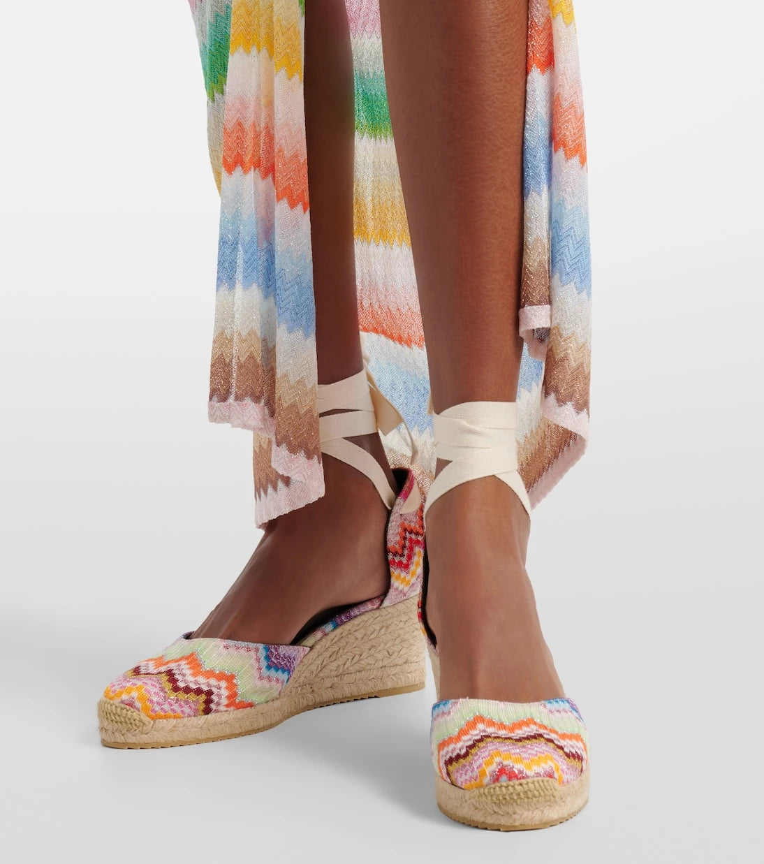 Missoni - Eva 60 Zigzag lamé espadrille wedges