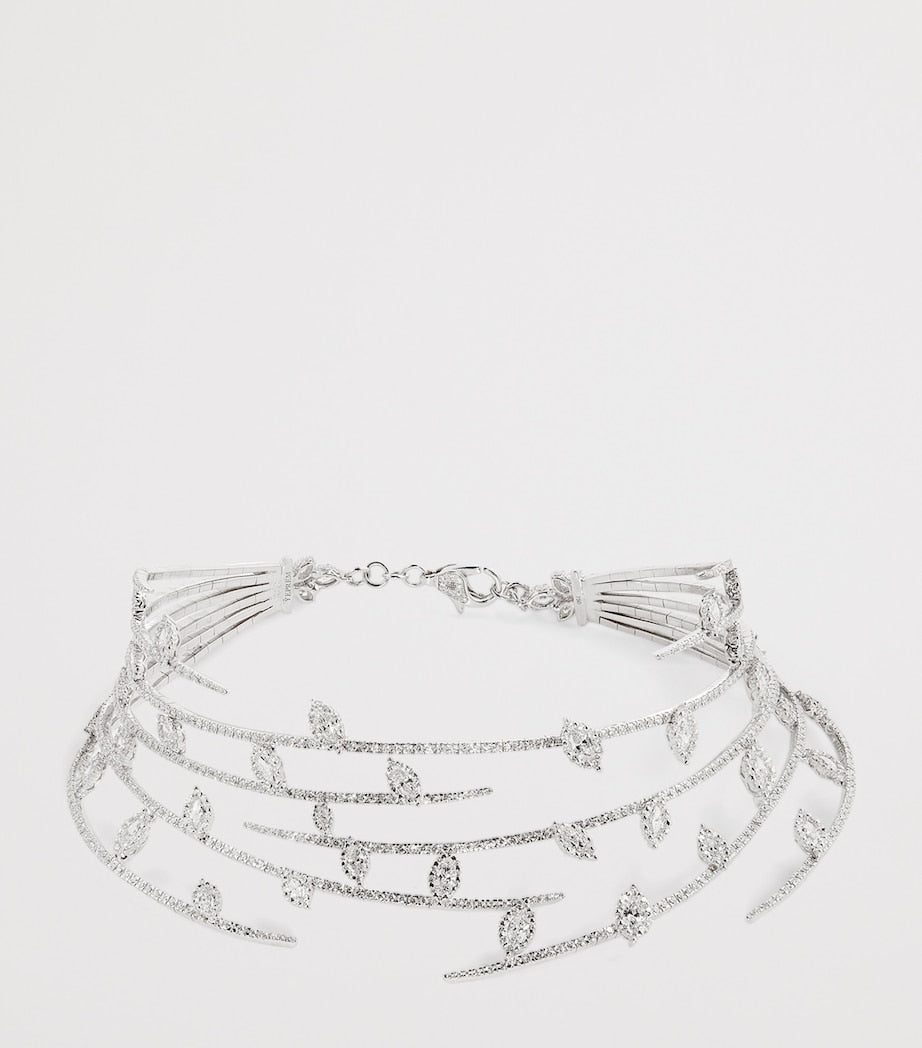 White Gold and Diamond Y-Couture Choker