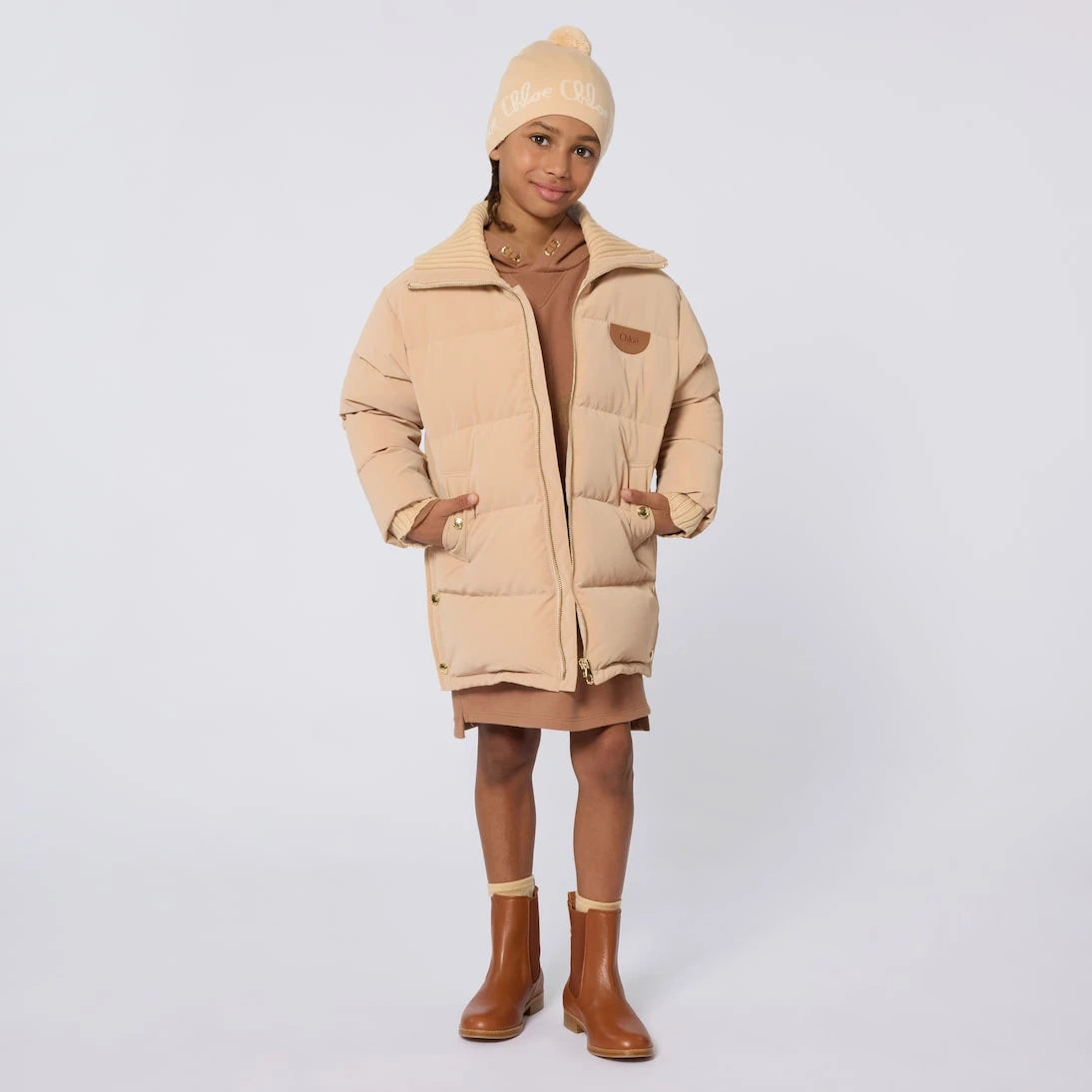 Chloé Kids - Logo down parka