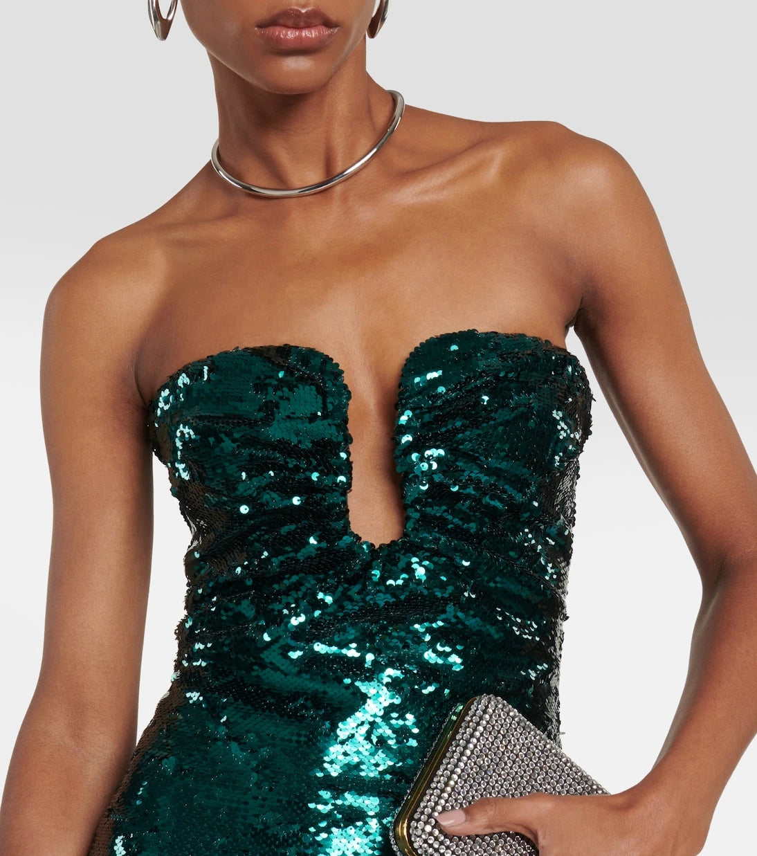 Roland Mouret - Sequined strapless midi dress