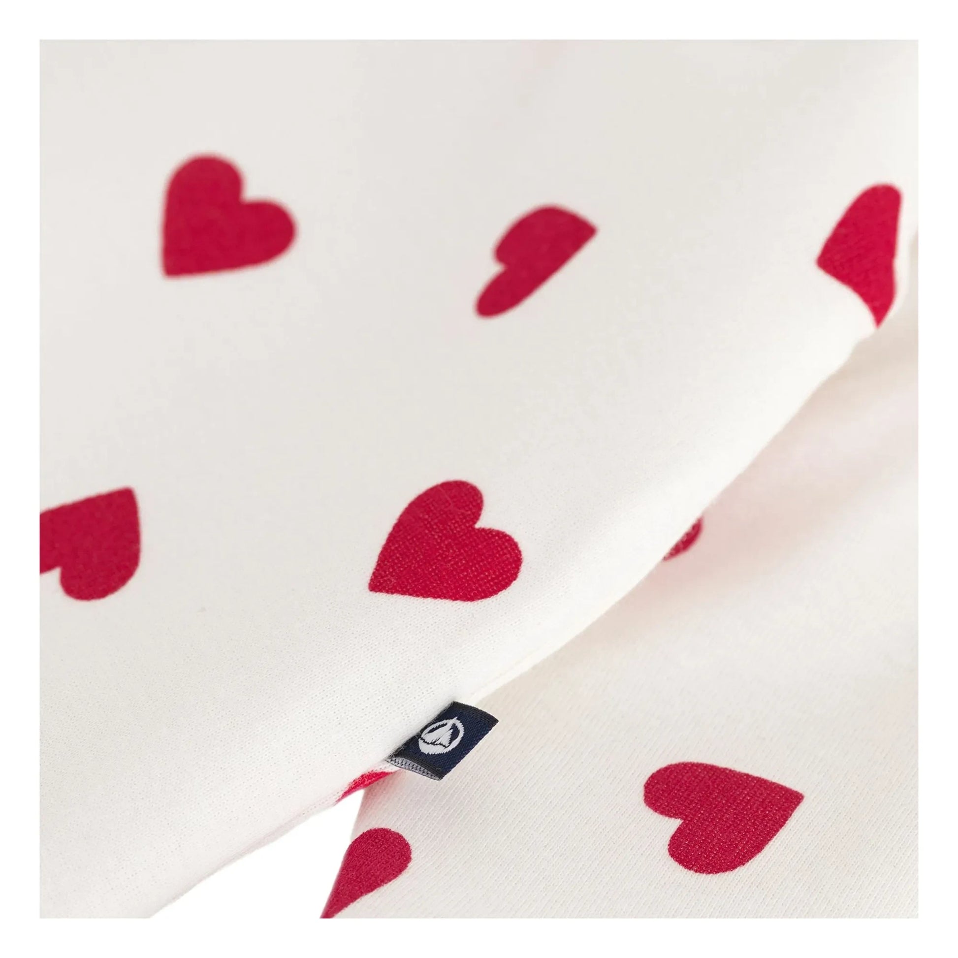 Petit Bateau - Cotton Wadded Hearts Jumpsuit | White