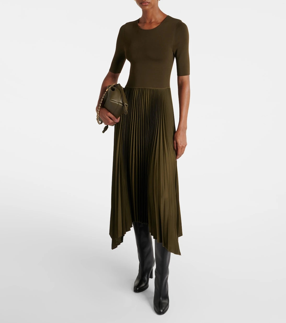 Joseph - Darno asymmetric plissé midi dress