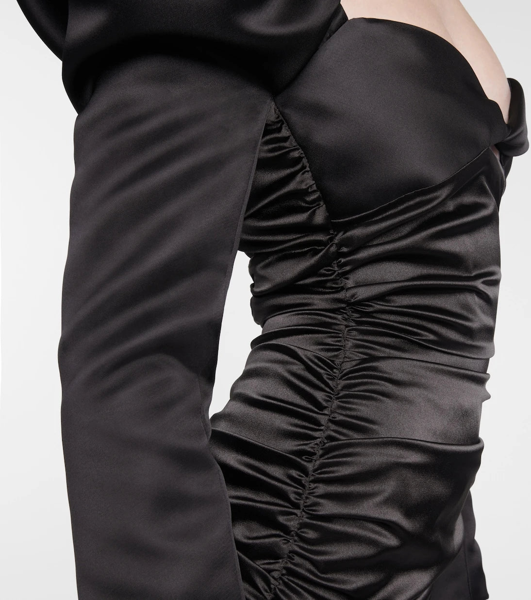 Halpern - Gathered satin minidress