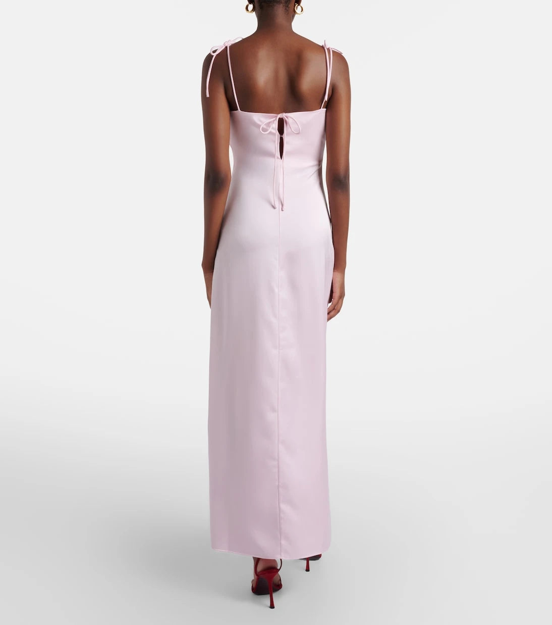 Rotate - Ruched satin maxi dress