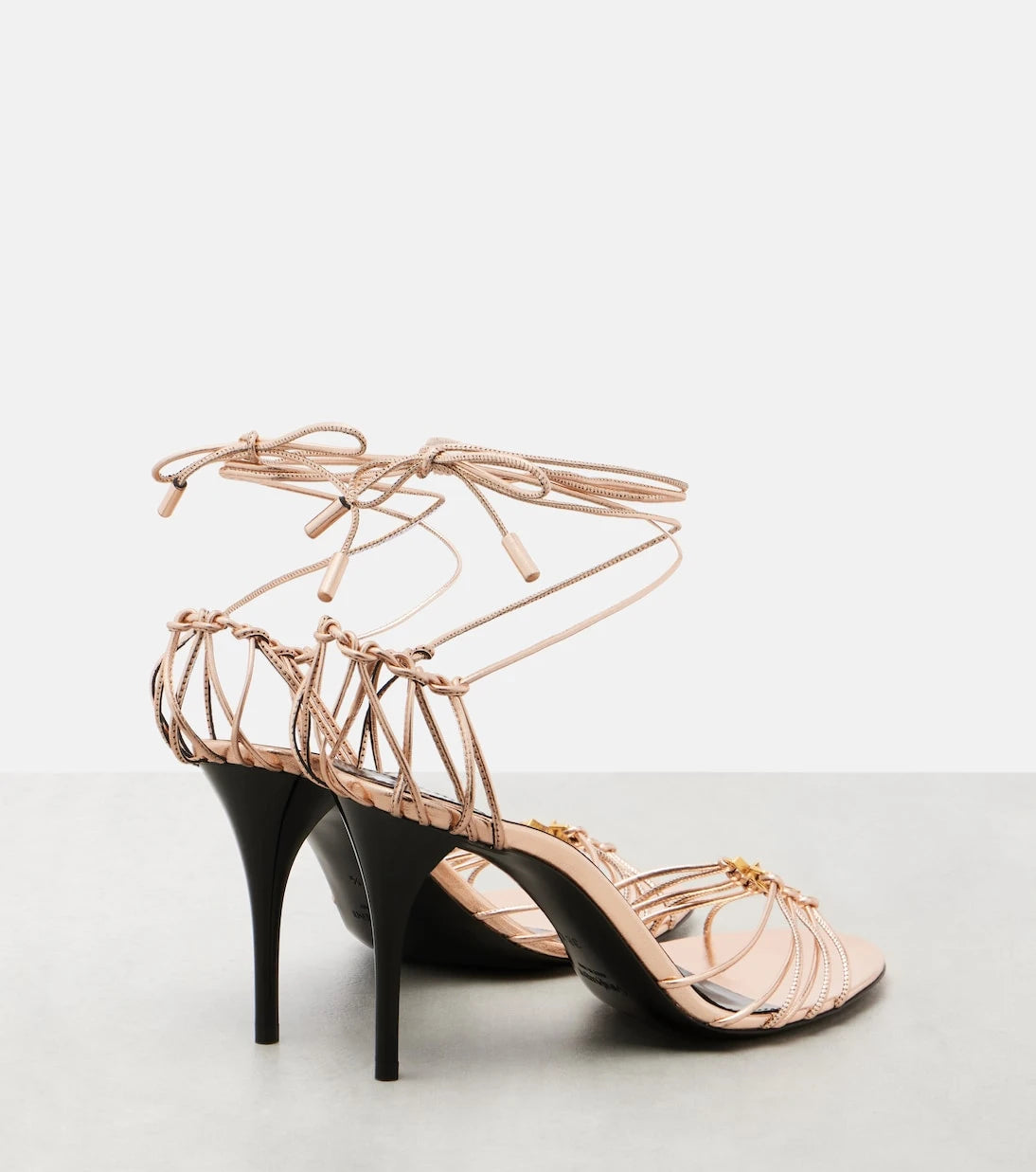 Saint Laurent - Babylone 90 metallic leather sandals